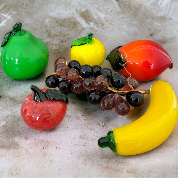Other - Lot 6 Murano style glass fruit and vegetable beautiful glass pieces about 4-7"